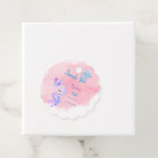 Mermaid Birthday Invitation Bedankjes Labels (In situ)