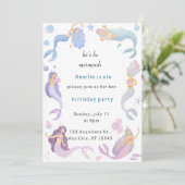Mermaid Birthday Invitation Bedankkaart (Staand voorkant)