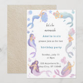 Mermaid Birthday Invitation Bedankkaart (Voorkant / Achterkant)