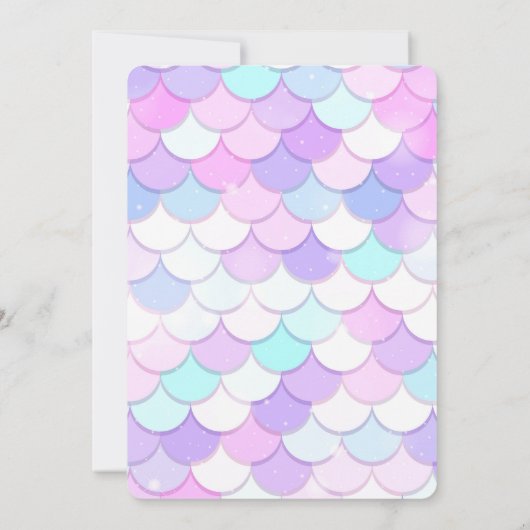 Mermaid Birthday Invitation, Editable Invitation Kaart (Achterkant)