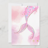Mermaid Birthday Invitation for a Girl, Editable Kaart (Achterkant)