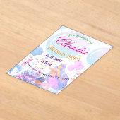 Mermaid Birthday Invitation for Kids Acryl Uitnodigingen (Laagn)