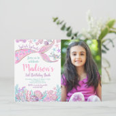 Mermaid Birthday Invitation Kaart (Staand voorkant)