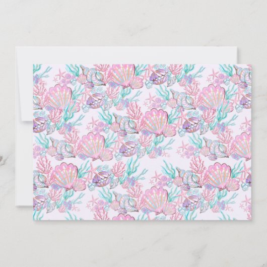 Mermaid Birthday Invitation Kaart (Achterkant)