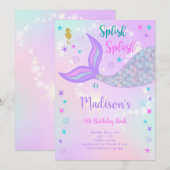 Mermaid Birthday Invitation Kaart (Voorkant / Achterkant)