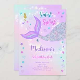 Mermaid Birthday Invitation Kaart