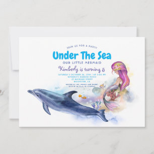 Mermaid Birthday Invitation Kaart