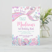 Mermaid Birthday Invitation Kaart (Staand voorkant)