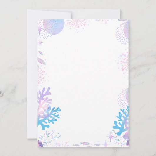 Mermaid Birthday Invitation Kaart (Achterkant)