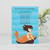 Mermaid Birthday Invitation Kaart (Staand voorkant)