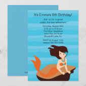 Mermaid Birthday Invitation Kaart (Voorkant / Achterkant)