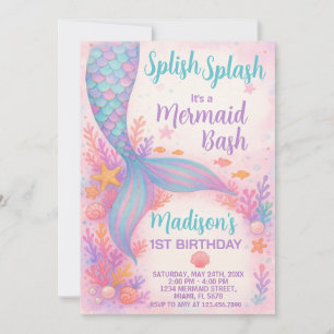 Mermaid Birthday Invitation Kaart