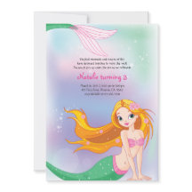 Mermaid Birthday Invitation Kaart