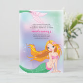 Mermaid Birthday Invitation Kaart (Staand voorkant)