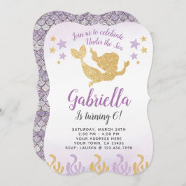 Mermaid Birthday Invitation Kaart