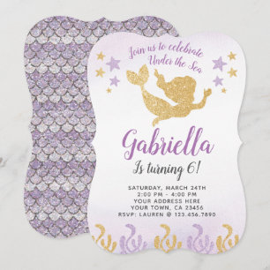 Mermaid Birthday Invitation Kaart