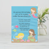 Mermaid Birthday Invitation Kaart (Staand voorkant)