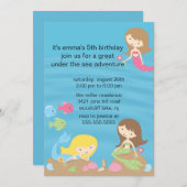Mermaid Birthday Invitation Kaart (Voorkant / Achterkant)