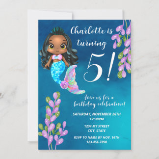 Mermaid Birthday Invitation Kaart