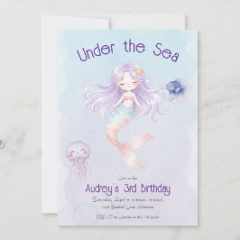 Mermaid Birthday Invitation Kaart