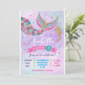 Mermaid Birthday Invitation Kaart (Staand voorkant)