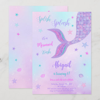 Mermaid Birthday Invitation Kaart