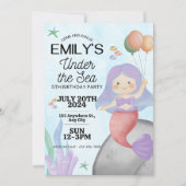 Mermaid Birthday Invitation Kaart (Voorkant)