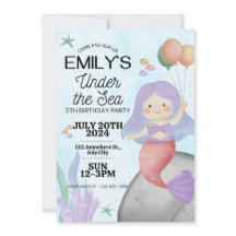Mermaid Birthday Invitation