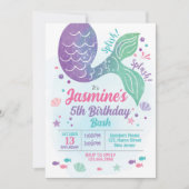 Mermaid Birthday Invitation Kaart (Voorkant)