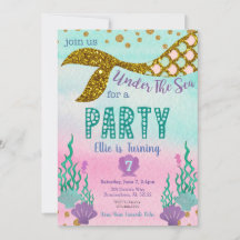 Mermaid Birthday Invitation