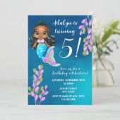 Mermaid Birthday Invitation Kaart (Staand voorkant)