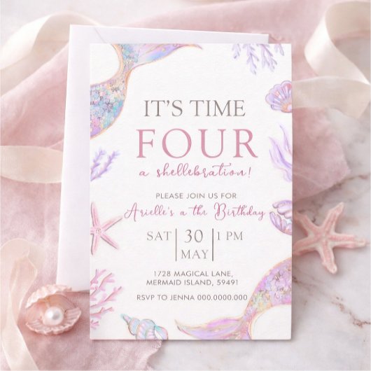 Mermaid Birthday Invitation Kaart