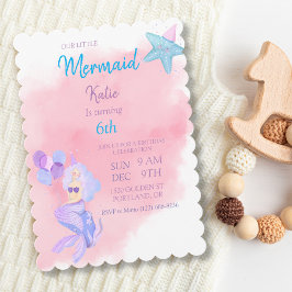 Mermaid Birthday Invitation Kaart