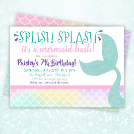 Mermaid Birthday Invitation Kaart