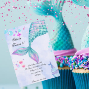 Mermaid Birthday Invitation Kaart