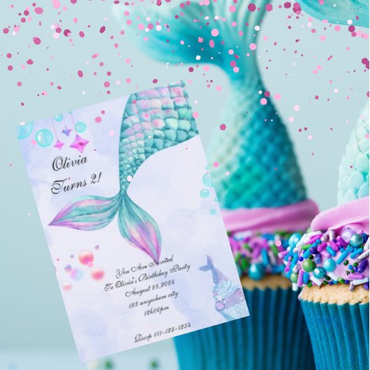 Mermaid Birthday Invitation Kaart