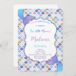 Mermaid Birthday Invitation Kaart