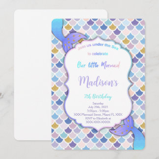 Mermaid Birthday Invitation Kaart