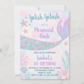 Mermaid Birthday Invitation Kaart (Voorkant)