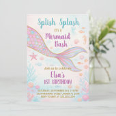 Mermaid Birthday Invitation Kaart (Staand voorkant)