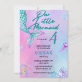 Mermaid Birthday Invitation Kaart (Voorkant)