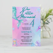Mermaid Birthday Invitation Kaart (Staand voorkant)