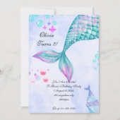 Mermaid Birthday Invitation Kaart (Voorkant)