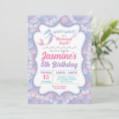 Mermaid Birthday Invitation Kaart (Staand voorkant)