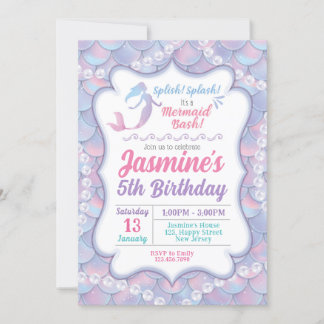 Mermaid Birthday Invitation Kaart
