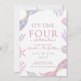 Mermaid Birthday Invitation Kaart