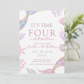 Mermaid Birthday Invitation Kaart (Staand voorkant)