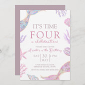 Mermaid Birthday Invitation Kaart (Voorkant / Achterkant)