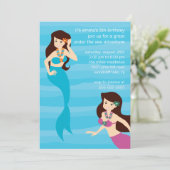 Mermaid Birthday Invitation Kaart (Staand voorkant)