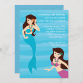 Mermaid Birthday Invitation Kaart (Voorkant / Achterkant)